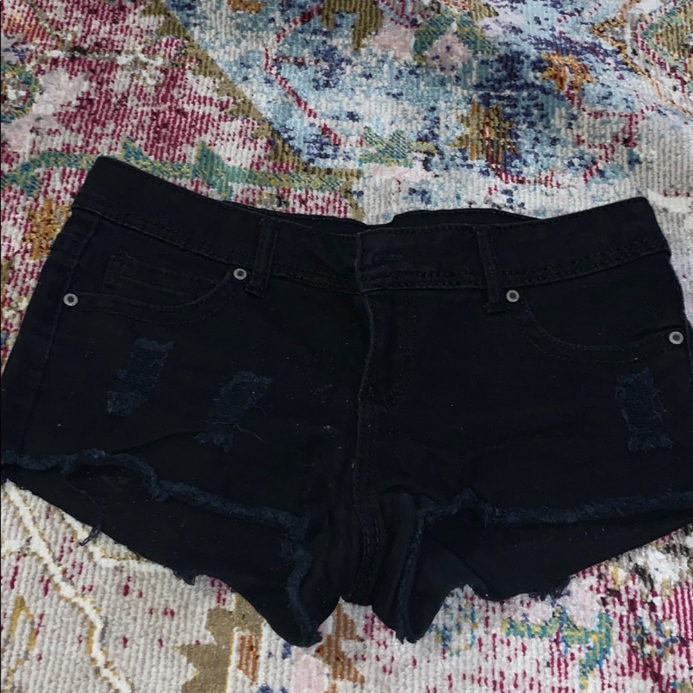 Black jean shorts
